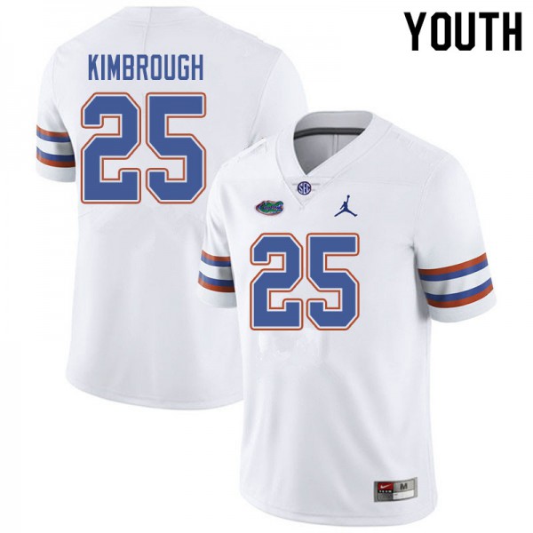 Jordan Brand Youth #25 Chester Kimbrough Florida Gators College Football Jerseys White